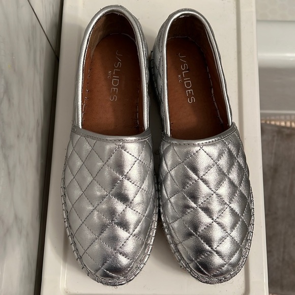 J/Slides silver espadrilles - Picture 1 of 5